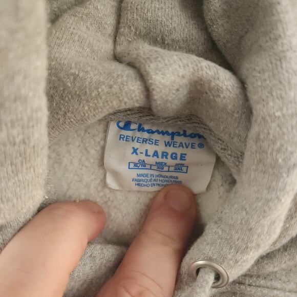 Champion Hoodie Mens XL Reverse Weave Spell Out Pullover 3D Chenille Script Logo - Picture 4 of 10